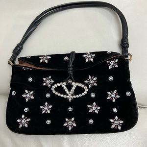 VALENTINO garavani velvet bag with stones